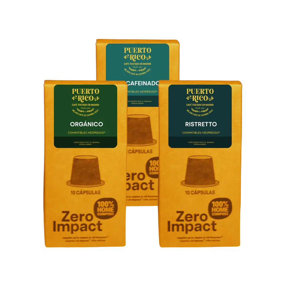 Pack Cápsulas compatibles Nespresso® | Descafeinado, Ristretto, Orgánico - Tienda Online Cafés Puerto Rico