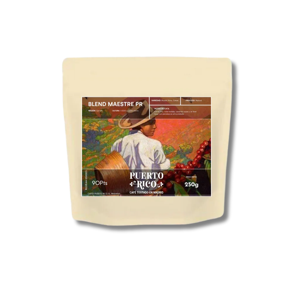 Paquete de café Maestro, blend de especialidad 100% Puerto Rico de Cafés Puerto Rico, ideal para espresso y filtrado